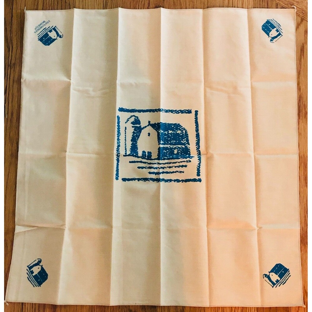Vtg Longaberger 20" x 21" Cloth Napkin Basket Liner Doily Cover Logo Barn NEW